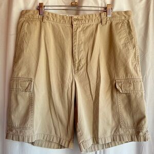 Dockers Khaki Cargo Shorts Pockets 9" Inseam 100% Cotton Casual Men's 36